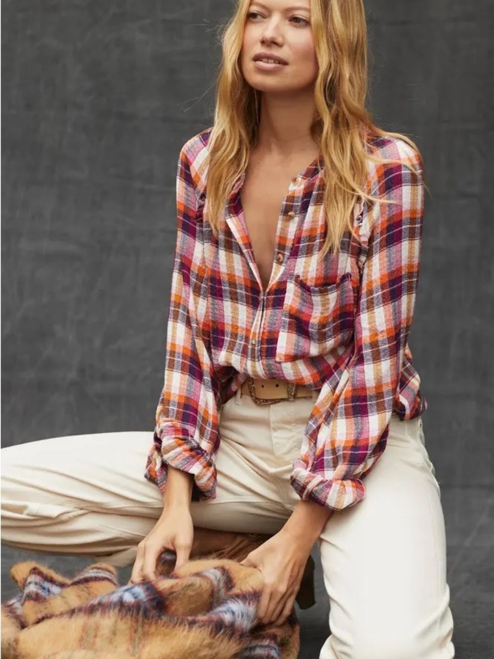 Anthropologie Pilcro Breezy Plaid Buttondown Shirt